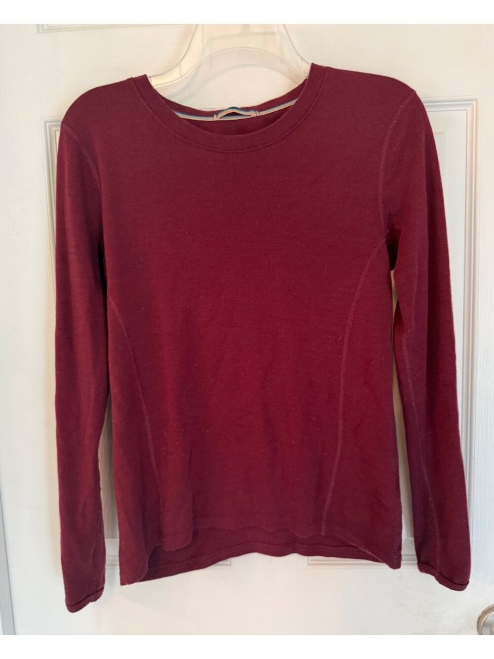 Meriwool Base Layers Red Crewneck Long Sleeve Sweater Women's Small